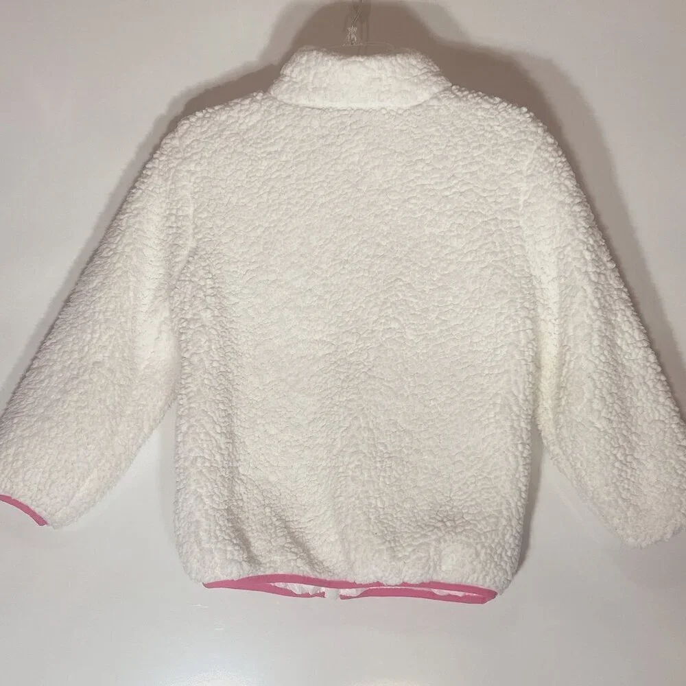 Birch & Stone SZ12 Girls Ivory Sherpa Parka Jacket Y2K Comfy Outdoor Layering Pi